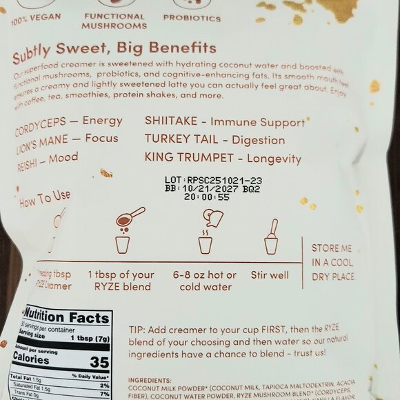 Ryze Mushroom Coffee Starter Kit With Creamer + Mushroom Bracelet - Picture 4 of 6